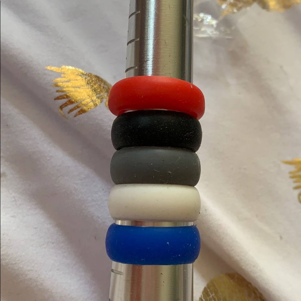 New men’s Silicone Ring size 11 red, blue, white +
